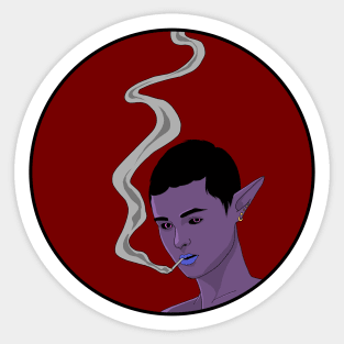 smoking demon girl Sticker